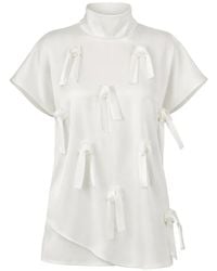 Isabelle Blanche - Blouse À Détail De Nœud - Lyst
