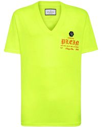 Philipp Plein - Logo-Print V-Neck T-Shirt - Lyst
