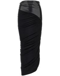 ANDAMANE - Ruched Midi Skirt - Lyst