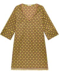 Maliparmi - Robe Courte À Imprimé Géométrique Ornée De Perles - Lyst