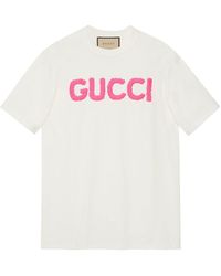 Gucci - T-shirt Met Geborduurd Logo - Lyst