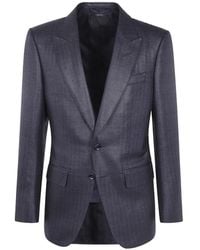 Tom Ford - Herringbone-Pattern Wool Blazer - Lyst