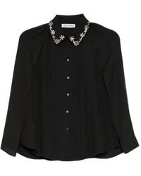 Dice Kayek - Crystal-Embellished Pleated Blouse - Lyst