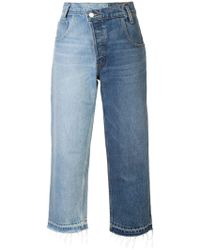 Monse Jeans patchwork a gamba ampia - Blu