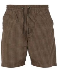 Universal Works - Geruite Shorts Met Trekkoord - Lyst
