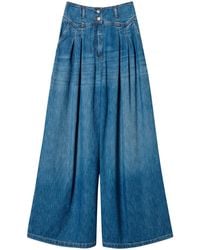 Twinset - Geplooide Jeans Met Wijde Pijpen - Lyst