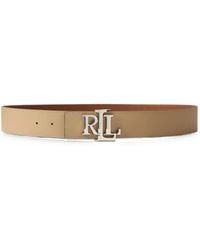 Ralph Lauren - Ceinture Réversible En Cuir À Plaque Logo - Lyst