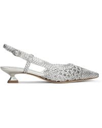 The Seller - Woven-Leather Slingback Pumps - Lyst