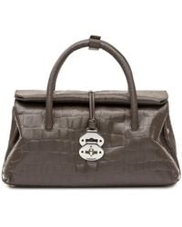 Zanellato - Petit Cabas Dotta Foulard 70 À Effet Peau De Crocodile - Lyst