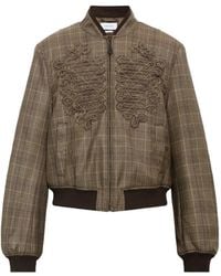 McQueen - Check Wool Bomber Jacket - Lyst