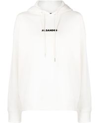 und Fitnesskleidung Hoodies Damen Bekleidung Sport- Training Jil Sander Baumwolle sweatshirt in Weiß 