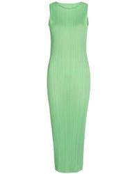 Issey Miyake - Pleated Woven Midi Dress - Lyst