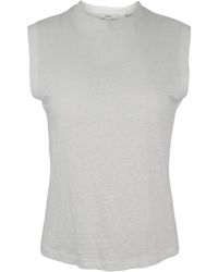 Vince - T-shirt en lin à design sans manches - Lyst