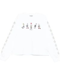 Ganni - X Disney Daisy Duck Long-Sleeve T-Shirt - Lyst