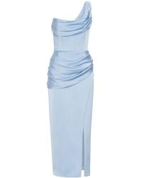 Rachel Gilbert - Duke Draped-Detailed Midi Dress - Lyst