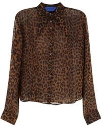 Mes Demoiselles - Leopard-Print Pointed-Collar Shirt - Lyst