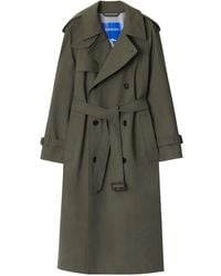 Burberry - Long Wool Trench Coat - Lyst