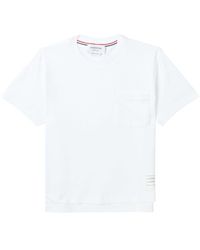 Thom Browne - T-shirt en coton à détail tricolore - Lyst