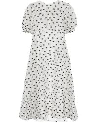 Stine Goya - Polka-Dot Puff-Sleeve Midi Dress - Lyst