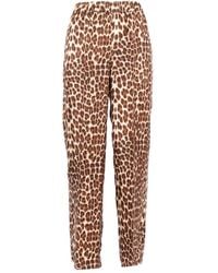 P.A.R.O.S.H. - Relaxed Fit Leopard Print Silk Pants - Lyst