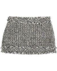 Thelaurent - Tweed Frayed-Edge Mini Skirt - Lyst