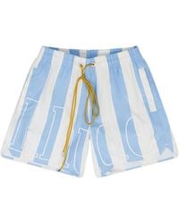 Rhude - Gestreifte Badehose Mit Logo - Lyst