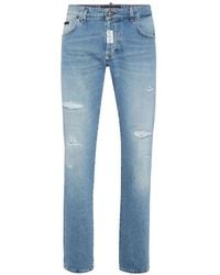 Philipp Plein - Distressed-Effect Straight-Leg Jeans - Lyst