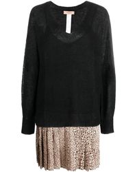 Twinset - V-Neck Panelled Minidress - Lyst