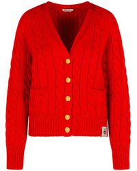 Bally - Cable-Knit Patch-Pocket Cardigan - Lyst