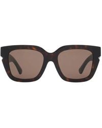 Burberry - Eckige Sonnenbrille Mit Inlay Check - Lyst