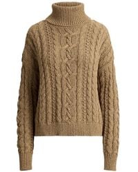 Ralph Lauren - Cable-Knit Turtleneck Sweater - Lyst