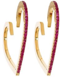 CADAR - 18Kt Heart Ruby Earrings - Lyst