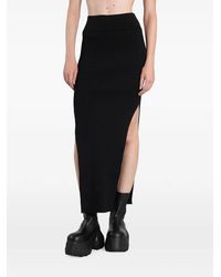 Rick Owens - Ribbed Side-Slit Maxi Skirt - Lyst