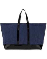 GIMAGUAS - Big Canvas Leather-Trim Tote Bag - Lyst