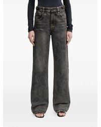 Miss Sixty - Leather-Panel Loose-Fit Denim Jeans - Lyst