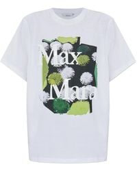 Max Mara - Floral-Print Cotton T-Shirt - Lyst