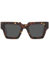 Versace - Logo Cut-Out Detailing Sunglasses - Lyst