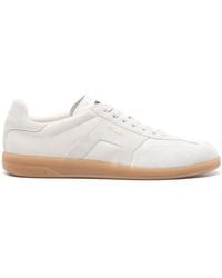 Santoni - White Leather Sneakers - Lyst