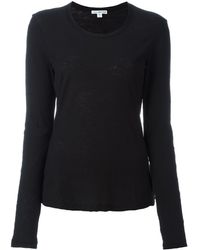 James Perse - Round Neck Longsleeved T-shirt - Lyst