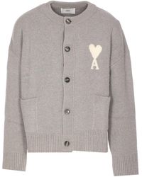 Ami Paris - Ami De Cour Alpaca And Wool-Blend Cardigan - Lyst