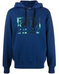 Versace Jeans Couture - Logo Plaque Cotton Hoodie - Lyst