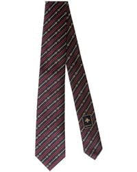 Gucci - Gestreifte Krawatte Mit Horsebit-Muster - Lyst