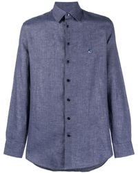 Etro - Logo-Embroidered Linen Shirt - Lyst