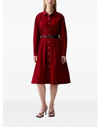 DKNY - Belted Button-Down Midi Shirt Dress - Lyst