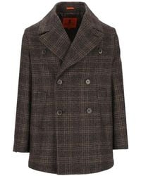 Barena - Check-Pattern Double-Breasted Coat - Lyst