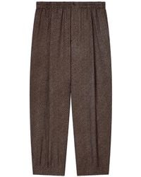 Giorgio Armani - Elasticated-Waist Houndstooth Trousers - Lyst