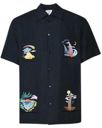 CASABLANCA - Dark Phantasmagoria Embroidered Short Sleeve Shirt - Lyst