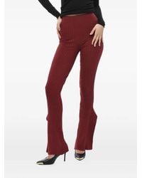 Stella McCartney - Ribbed-Knit Side-Slit Trousers - Lyst