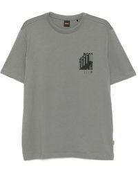 BOSS - T-Shirt En Jersey De Coton À Imprimé Graphique - Lyst