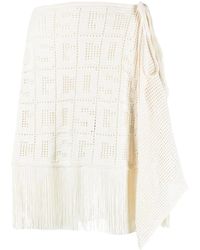 Gcds - Miniskirt With Crochet Monogram - Lyst